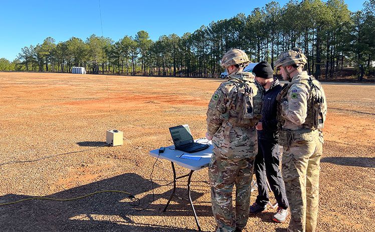 Soldiers participate in training on how to operate the Independe tethered drone system