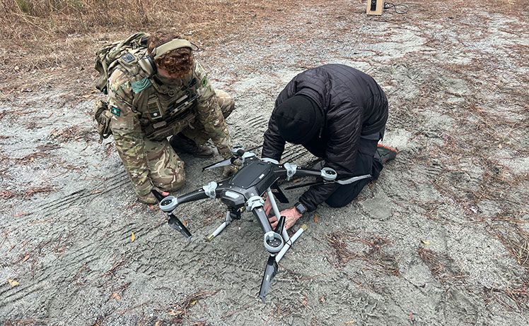 Menet Aero Field Service Representative demonstrates how to set up an Independence tethered UAS for flight